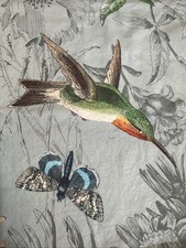 Pottery Barn Standard Pillow Shams Set 2 Hummingbird Butterfly Print Reversible