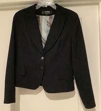 Levine Classics Black Blazer Two Buttons Size 10 Lined Business Office Classic