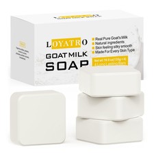 Goat Milk Soap Bar 4.8 oz - Natural Soap for Dry Sensitive Skin, 4 Bars - Great