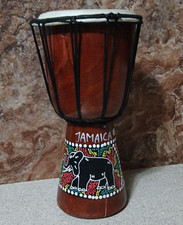 Jamaica Bongo Hand Carved Wooden Drum 10&rdquo; x 5&rdquo; Indonesia READ ALL