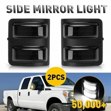 Smoke Side Mirror LED Signal Lights White For 2008-2016 Ford F250 F350 F450 F550