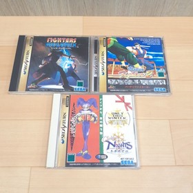 Sega Saturn Console with 2 Virtua Arcade Stick Controllers 3 Games Japan NTSC-J