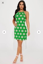 Fashion Nova Waikiki Terry Mini Dress - Green Size Medium