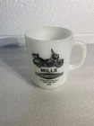 Vintage Mills Harley Davidson  Milk Glass Cup/ Mug Burlington NJ Store