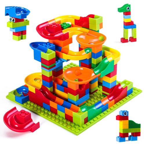 168 Pcs Mini Marble Run Building Blocks Classic Blocks STEM Toy Bricks Set , ...