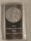 10 oz. SilverTowne Silver Bar - Buffalo Design - 999 Fine