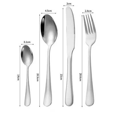 Premium Edelstahl Besteck Set Geschirr Geschirr Gabel Löffel Messer Abendessen - Bild 1 von 4