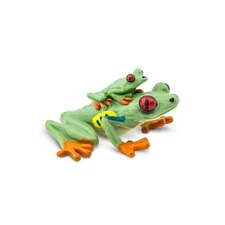 Safari Ltd. Red-Eyed Tree Frog with Baby - Hand-Painted, Lifelike 2.75" Model...