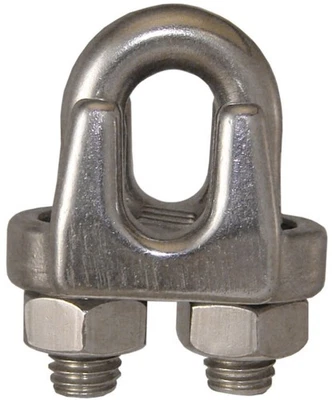 GROOVE INDUSTRIAL 1/4" Stainless Steel Malleable Wire Rope Clips (10-Pack)