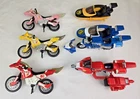 Five (5) Vintage Power Rangers Motorcycles With Extra Parts