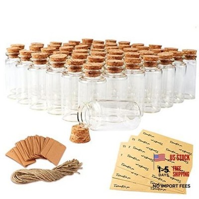 48PCS 25ml Clear Glass Bottles with Cork Stoppers, Mini Small Vials for