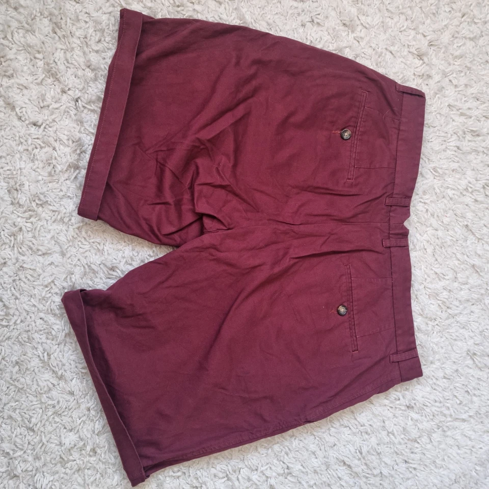 Reiss Men's Chino Shorts Size 34 Burgundy Casual Cotton Smart - Изображение 4 из 4