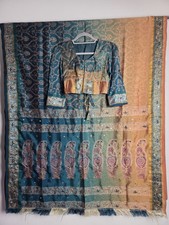 Ladies Ombre Indian Sari Saree Bollywood Vintage Sequin Design Blouse Size Small