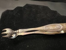 BIGELOW KENNARD Bird Claw Tongs  Sterling Silver - 32.6 Grams Monogrammed "S"