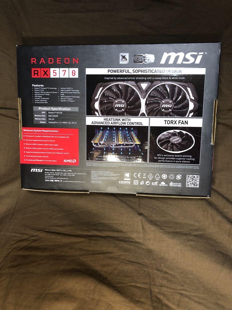 MSI RADEON RX 570 ARMOR 8G Graphic board | eBay