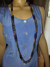 Metal Chain or Belt - Coloured with Clasp - 110cm Long