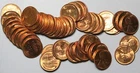 1955-S Lincoln Wheat Cent Roll Gem RED BU Uncirculated Cents 50 Coins (23102801R