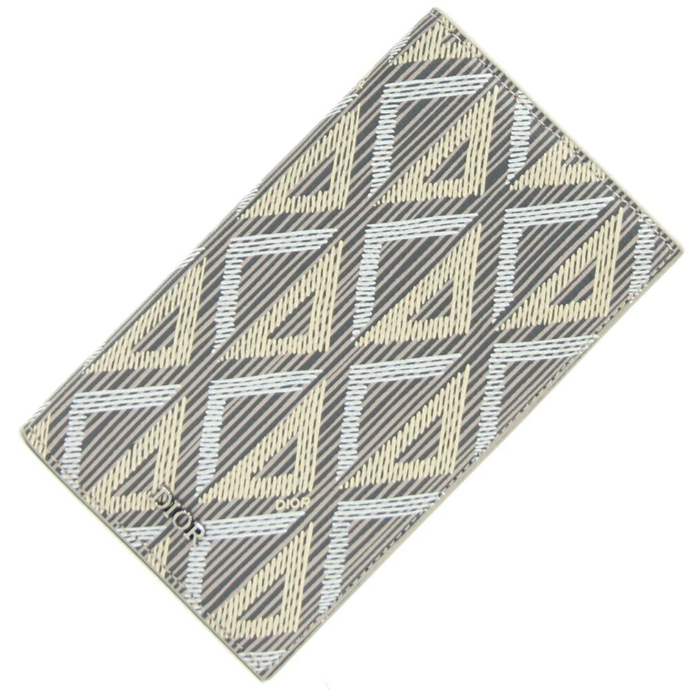 Étui à cartes Dior Bifold CD Diamond 2ESCH147DCO cuir gris logo d'occasion homme
