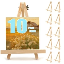 10PCS 9 Inch Wood Easels, Tripod, Painting Party Easel, Kids Student Tabletop...
