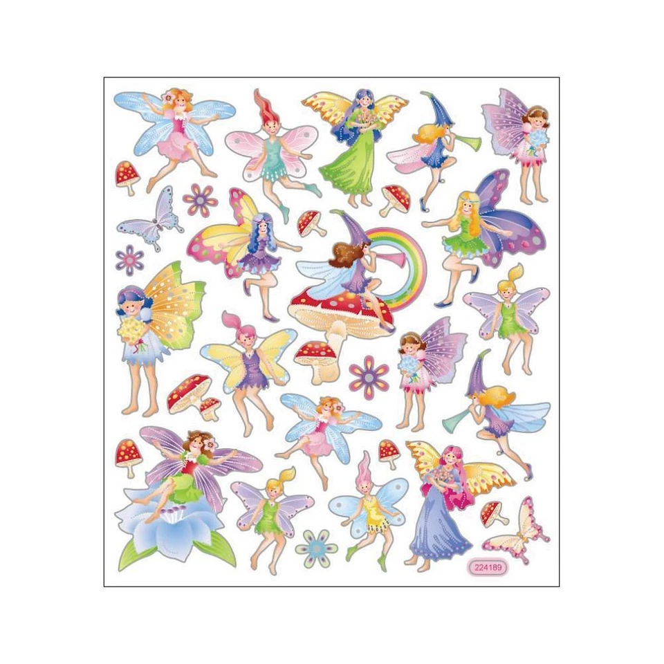STICKER KING Scrapbooking Crafts Stickers Fairy Fantasy Fairies Wings Horn Rainbow Flowers