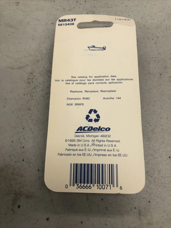 🌟🌟🌟🌟🌟Spark Plug ACDelco Specialty Marine MR43T Cooper Core 1995 Made In USA - Image 4 of 4