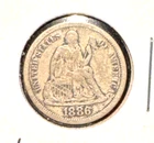 1886 liberty seated dime VF