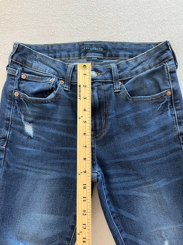 Aeropostale Jeans Mens Size 29 Blue Denim Stretch Skinny Straight Fit Distressed - Picture 6 of 10