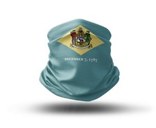 Washable Fabric Face Cover Neck Gaiter Delaware State Flag Design EU Made