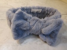 NWT Icing Gray Soft Furry Infant Ear Warmer Headband with Bow Front