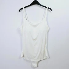 Shaperin Built in Padded Bra Cami Top Bodysuit - White - XXL