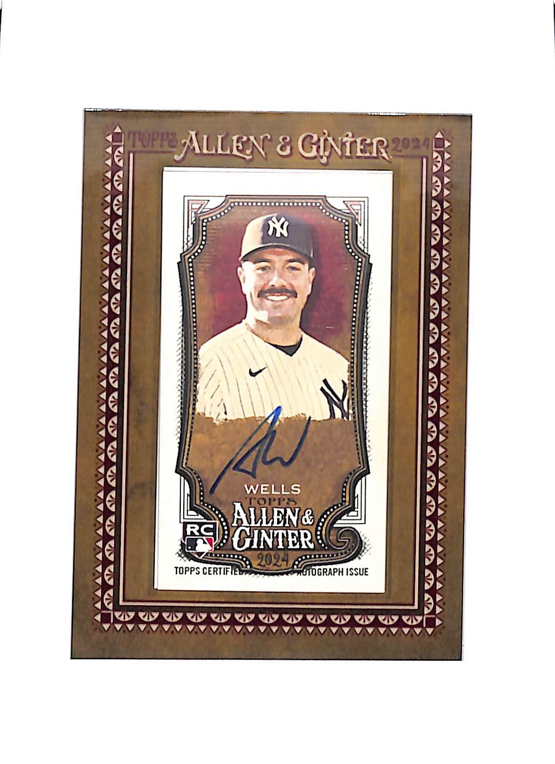 2024 Allen and Ginter – Austin Wells - Framed Mini Autograph - RC - 9449