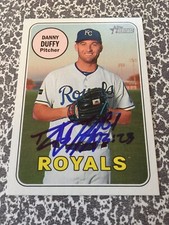 DANNY DUFFY  SIGNED  CARD 2018 TOPPS HERITAGE BASEBALL CARD AUTOGRAPHED