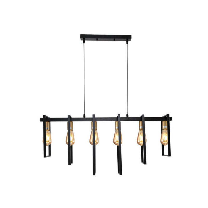 Black Metal Body Cage Modern Kitchen island Chandelier Ceiling Light TEKLED