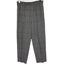 Vintage F Shay Gray Plaid Cropped Pants Womens 10 Pull On Classic Made in USA