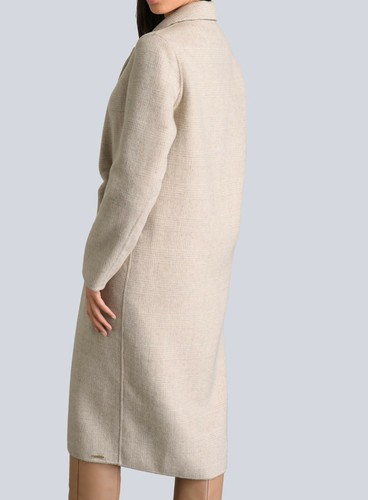Alba Moda langer Woll Mantel in Karo-Dessin sand Gr. 48 0321695641 - Picture 4 of 6