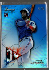 2021 Bowman Sterling Rookies Blue Refractors #BSR69 Sherten Apostel RC /25 