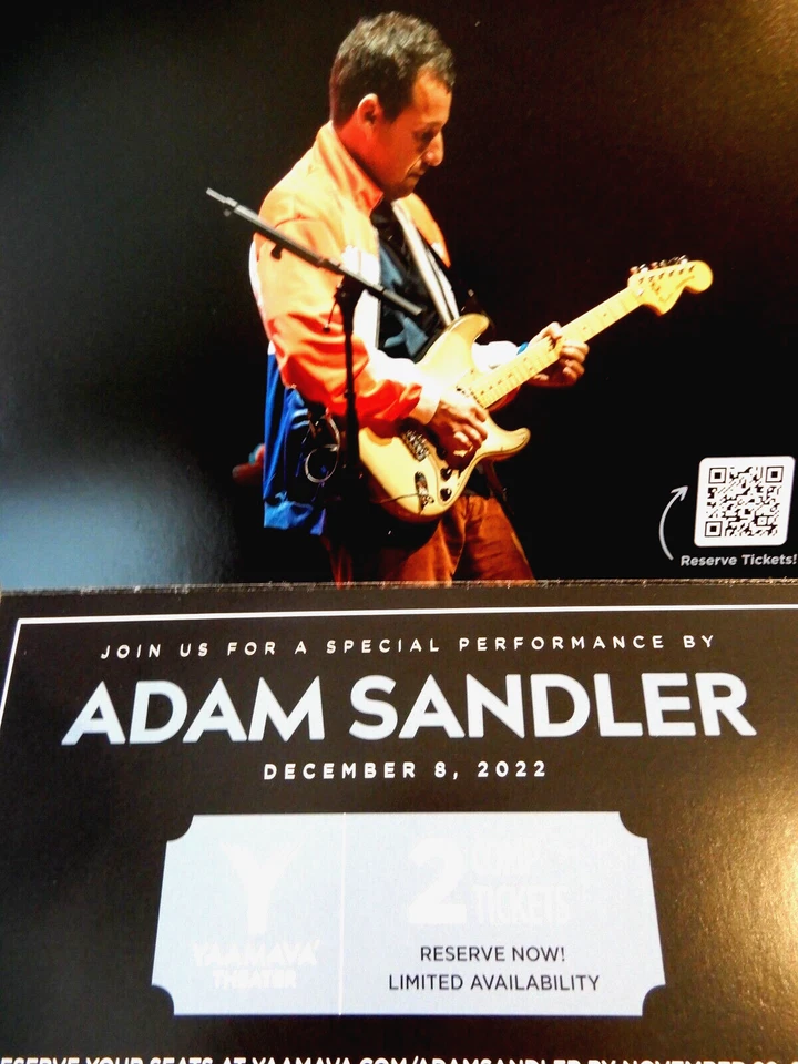 ADAM SANDLER CONCERT TICKET Advertisement 12/8/22 YAAMAVA RESORT CASINO Comedian - Image 4 of 4