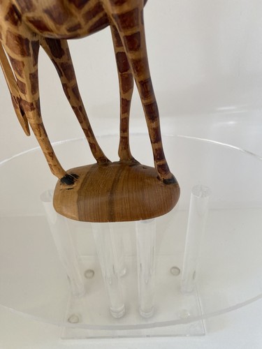 Hand Crafted Carved Wooden Giraffe Figurine Made in Kenya Animal Wild Décor - Picture 4 of 8