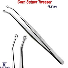 Surgical Corn Suture Pliers Sutures Tweezers Eyelets Angled Classic Forceps CE