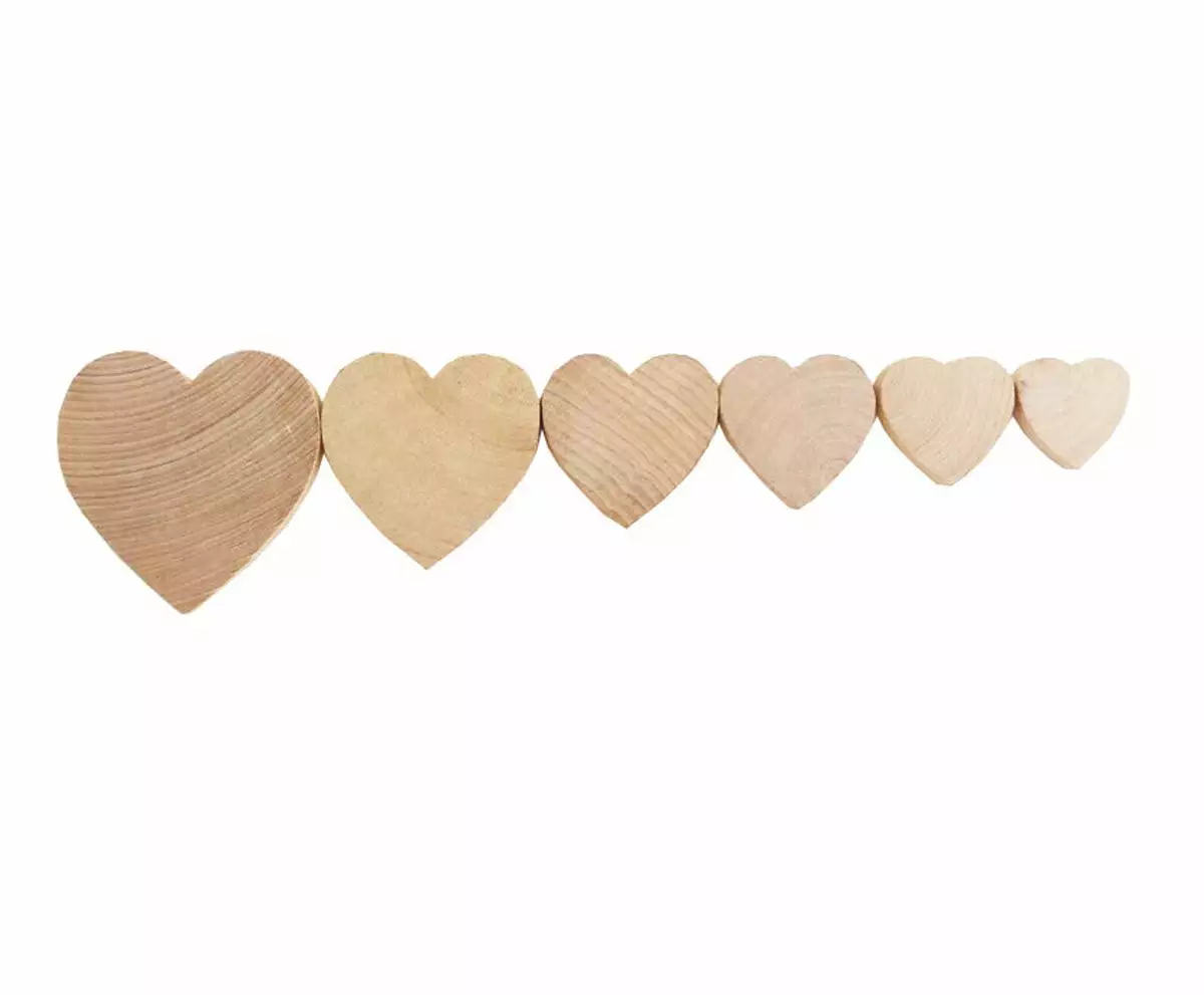50 Various Sizes Wooden Heart Unfinished DIY Wooden Hearts Bulk