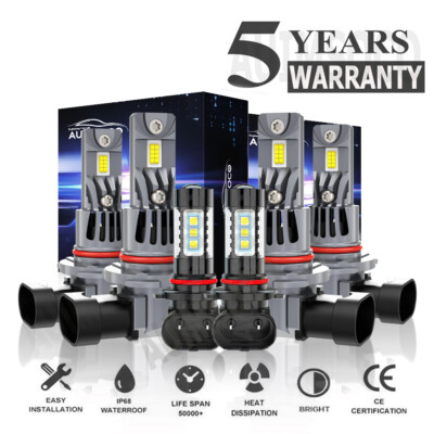 For Chrysler 300 Base Sedan 2005-2010 LED Headlight High Low Fog Light Bulbs Kit