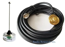 UHF 450-470 MHz Mobile Antenna Hole Mount Mini-UHF for Motorola Radio Unity Gain