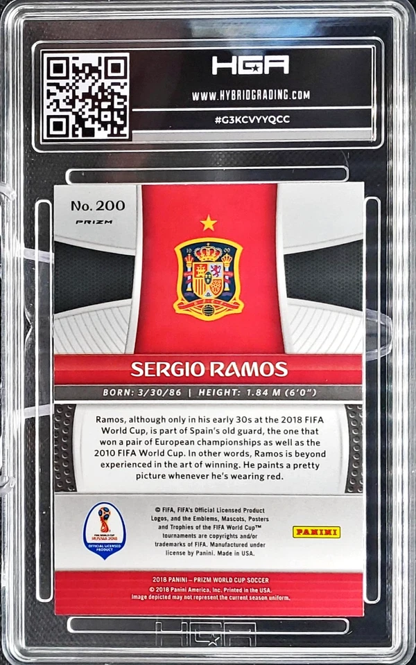 2018 Prizm World Cup Sergio Ramos Red Blue Wave Prizm HGA 9.5 Gem Mint Spain! - Image 2 of 2