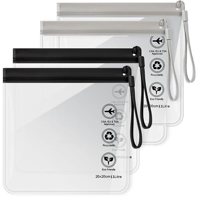 1L Flugzeug Beutel Flüssigkeiten 20x20cm Kulturbeutel Transparen