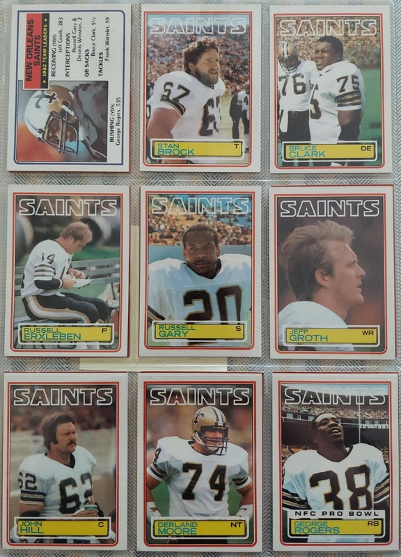 1983 Topps Football New Orleans Saints 11 Card Team Set