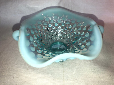 Fento Blue Opalescent 4 Inch Tidbit Bowl Depression Glass Mint