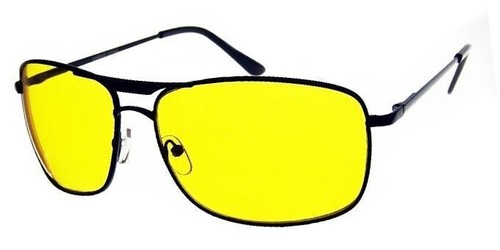 Occhiali da sole antiriflesso RETTANGOLARI Aviator visione notturna guida alta definizione - Foto 3 di 4