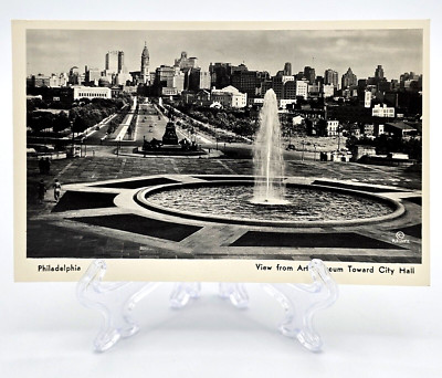 RPPC Postcard~ View From Art Museum Toward City Hall~ Philadelphia, PA