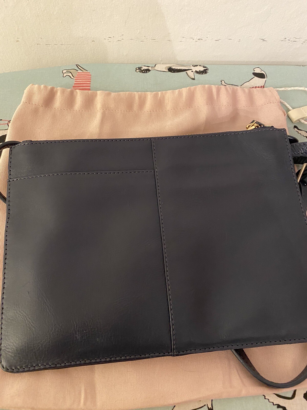 Radley Navy Leather Cross Body Bag With Cotton Dust Bag eBay