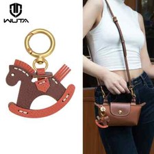 WUTA Genuine Leather Bag Charm Rocking Horse Pendant For Longchamp Bag Hanging O